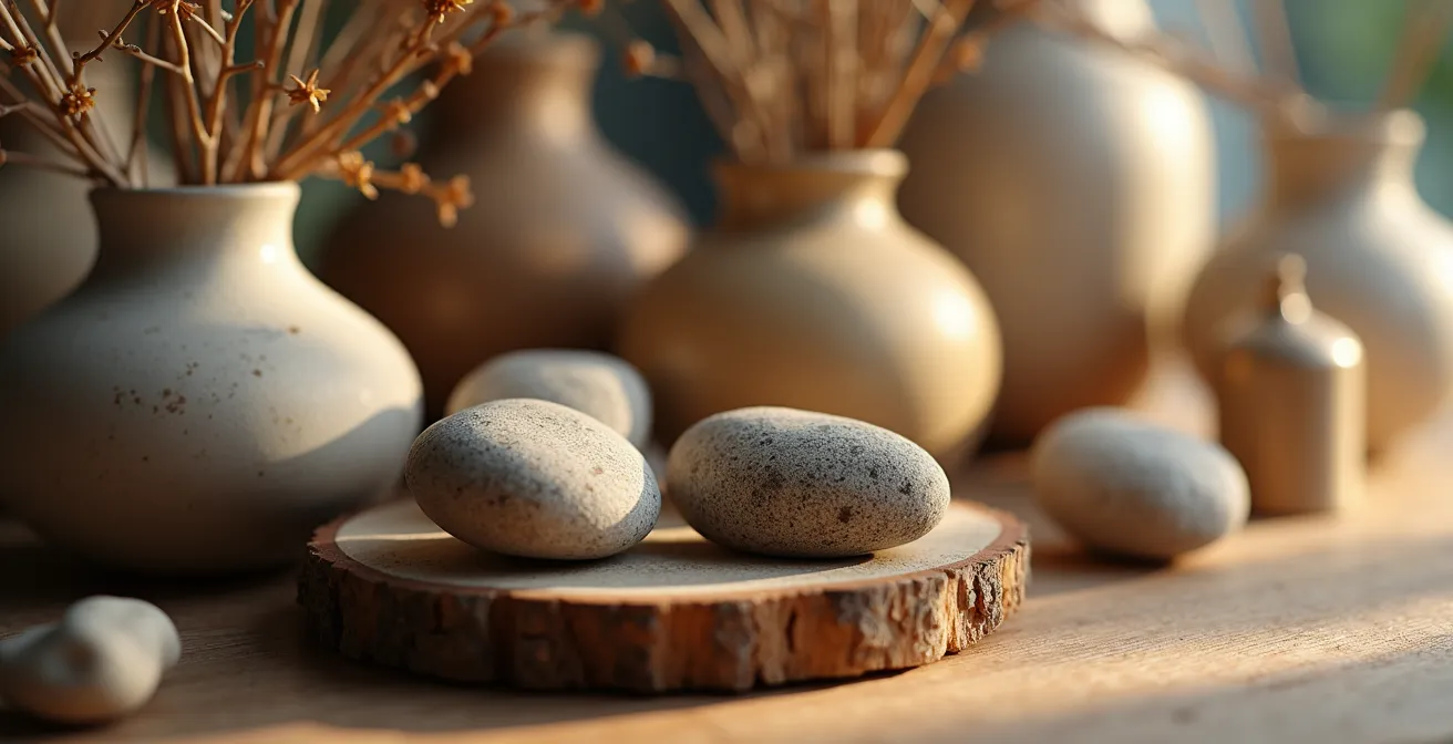 Centre de table avec éléments modulables et déplaçables