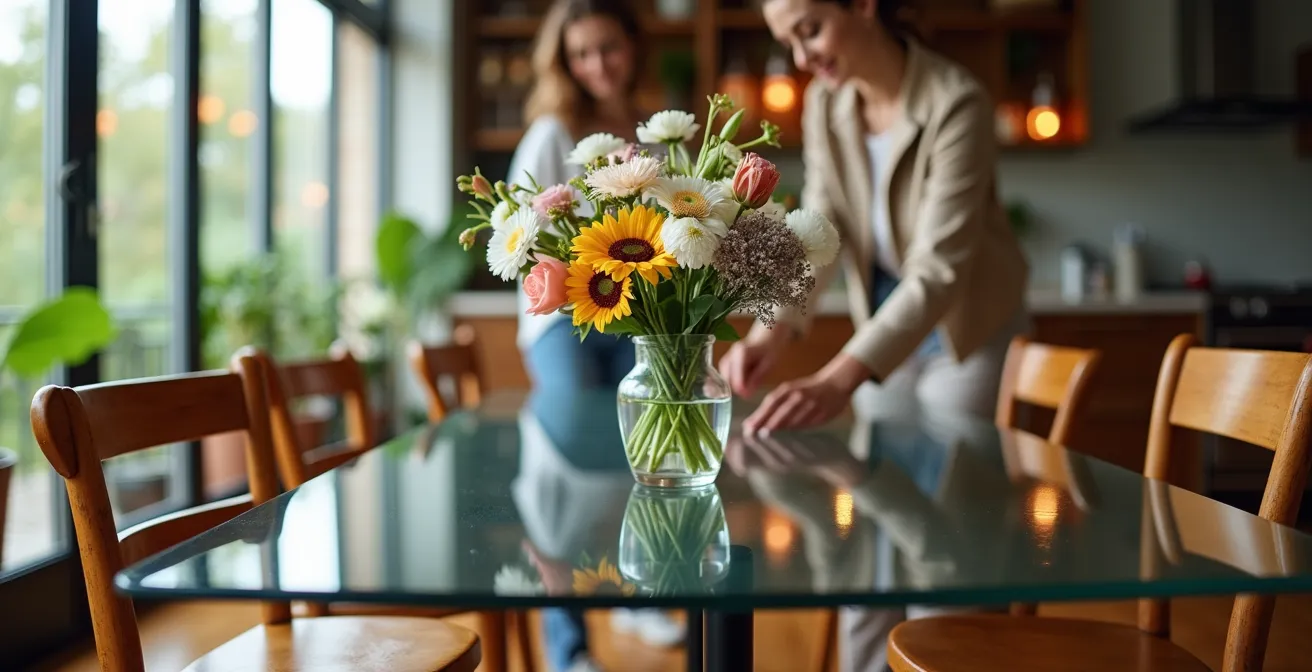 Salle à manger mélangeant harmonieusement chaises vintage et table moderne