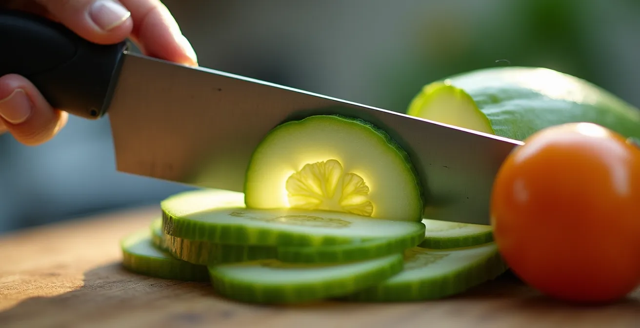 Mandoline professionnelle en action pour une découpe précise