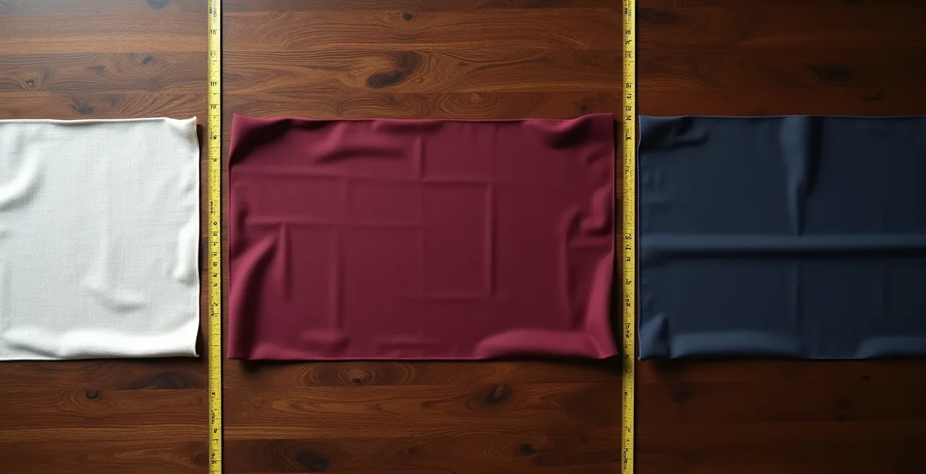 Vue de dessus d'une table montrant la proportion parfaite d'un tiers pour la largeur du chemin de table